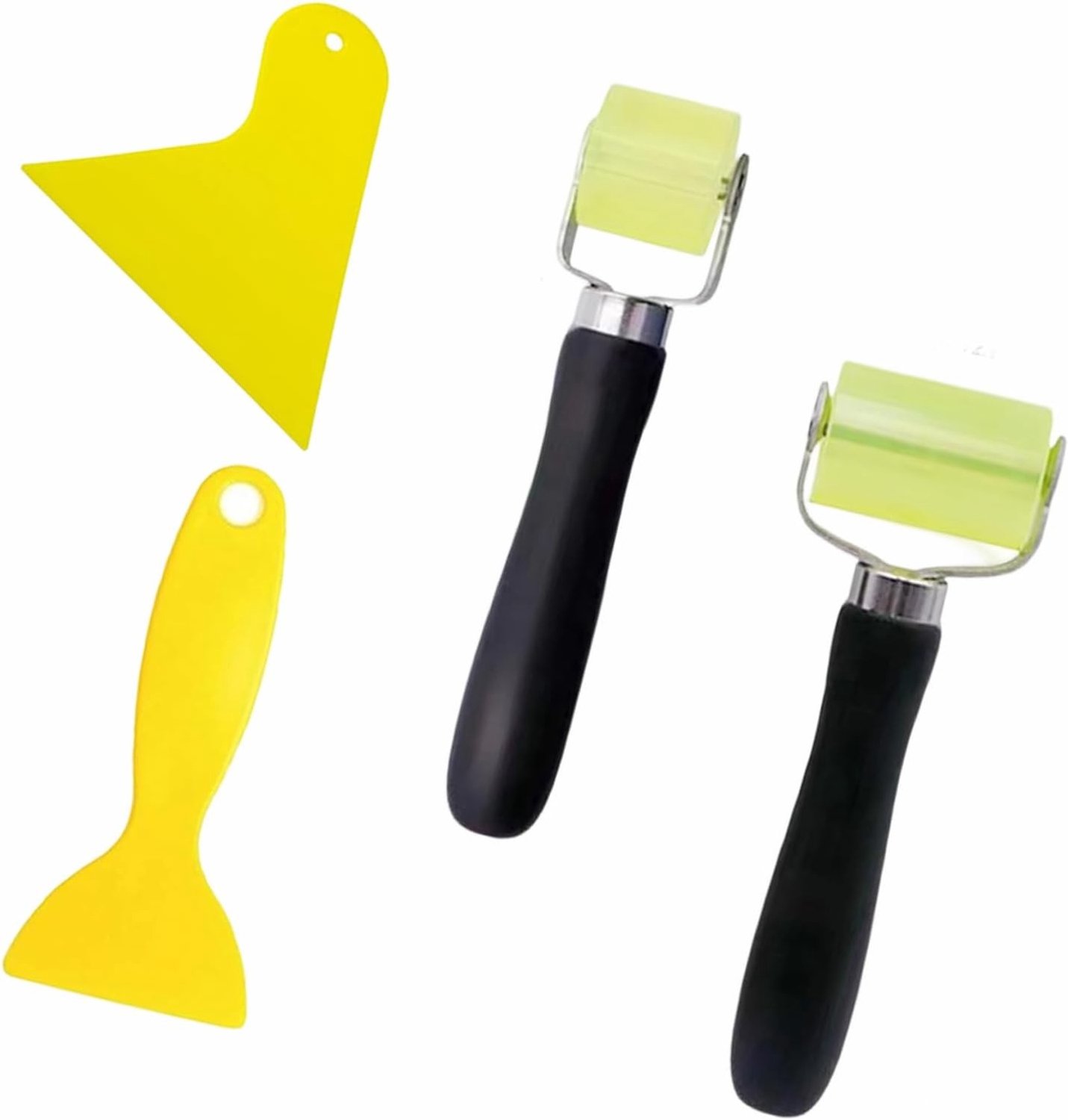 2 Stuks Drukroller Set, Rubber Rollers van 30 en 50 mm voor Lijmen en Lassen van PVC Zeilen, Gereedschap voor Randafwerking en Folietrekken