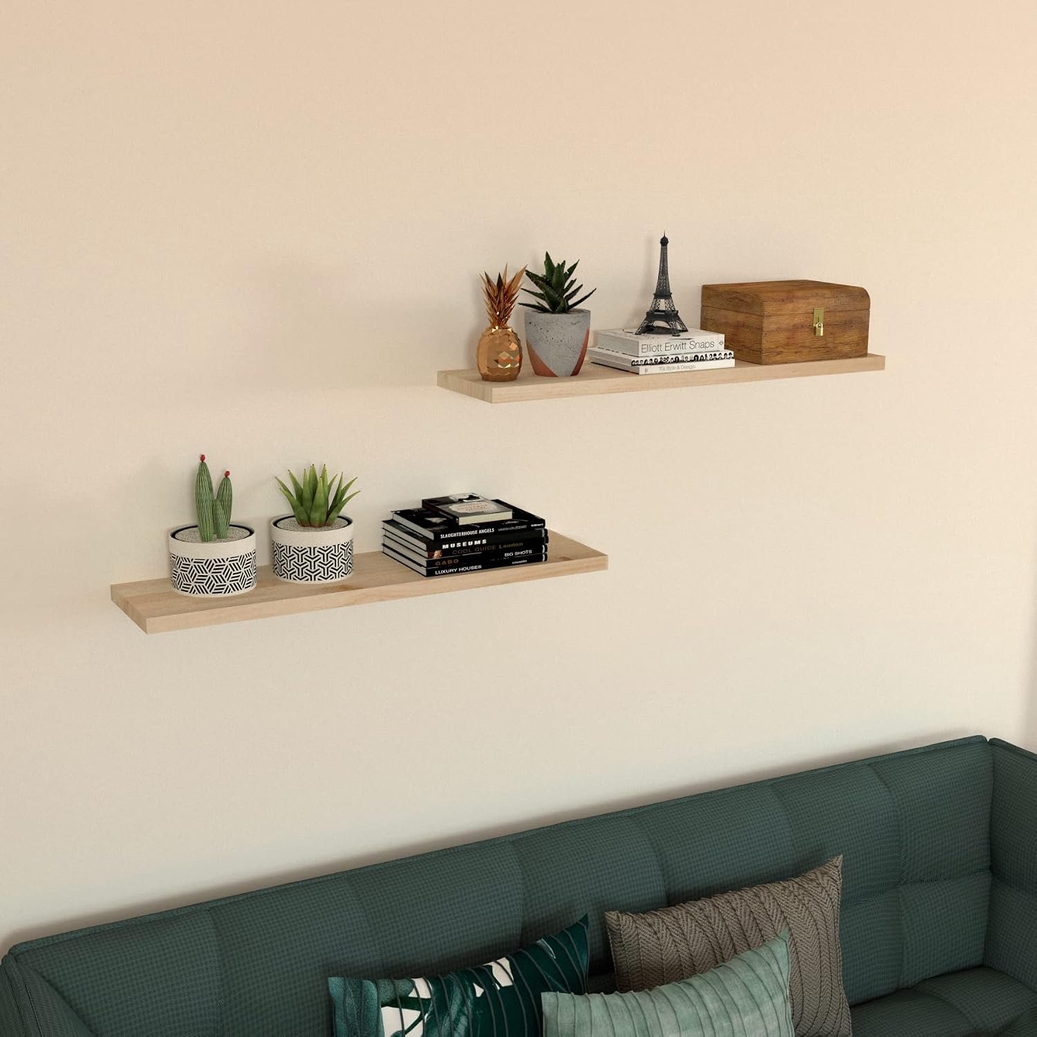 Houten wandplank 80x20x3 cm Max. belasting 25 kg Natuurlijke Dennen