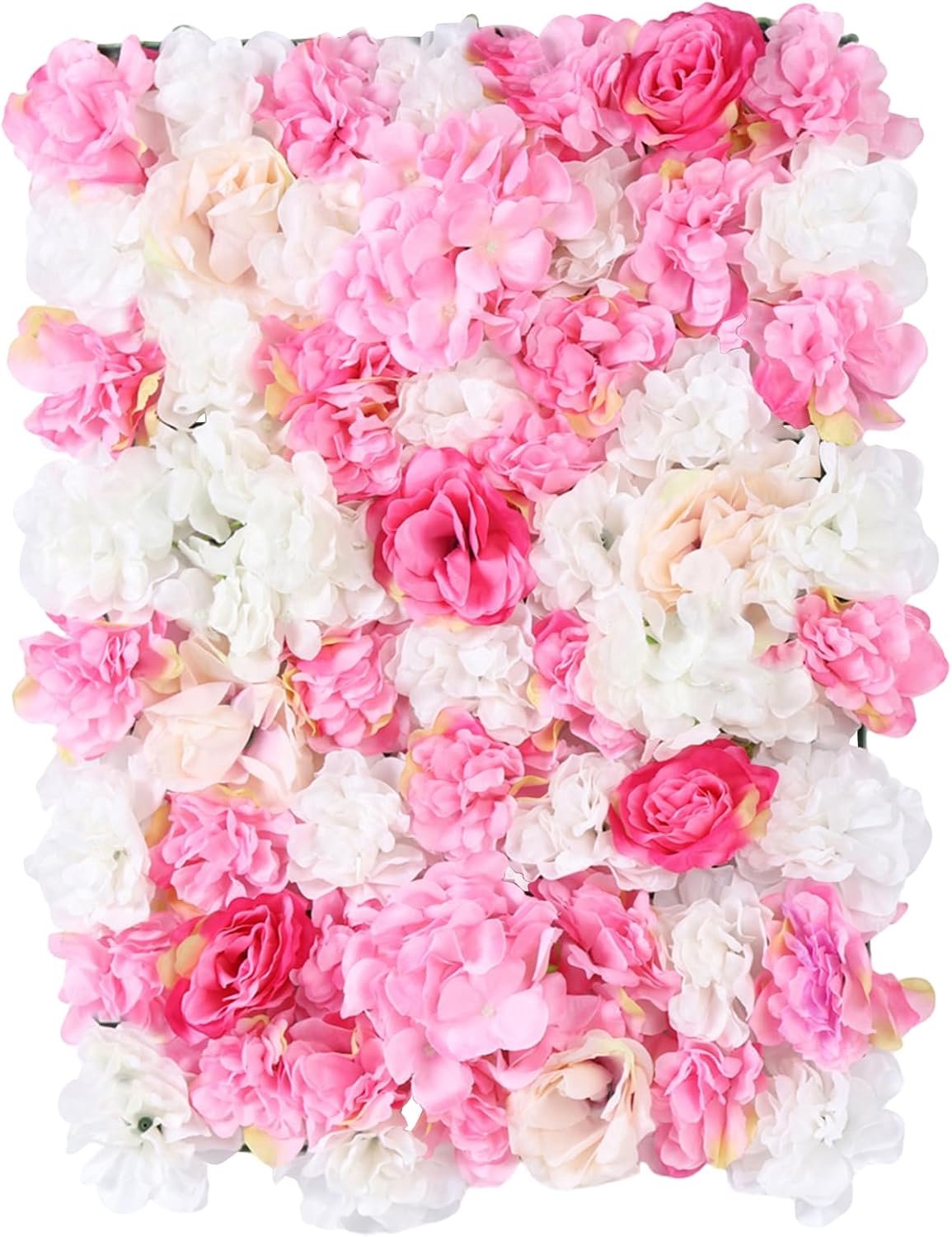 Kunstbloemenwand, 40 x 60 cm, bloemenwandpaneel, roze kunstrozen, kunstbloemen, achtergrond voor feest, bruiloft, bruidsdouche, kunstbloemen, decoratie
