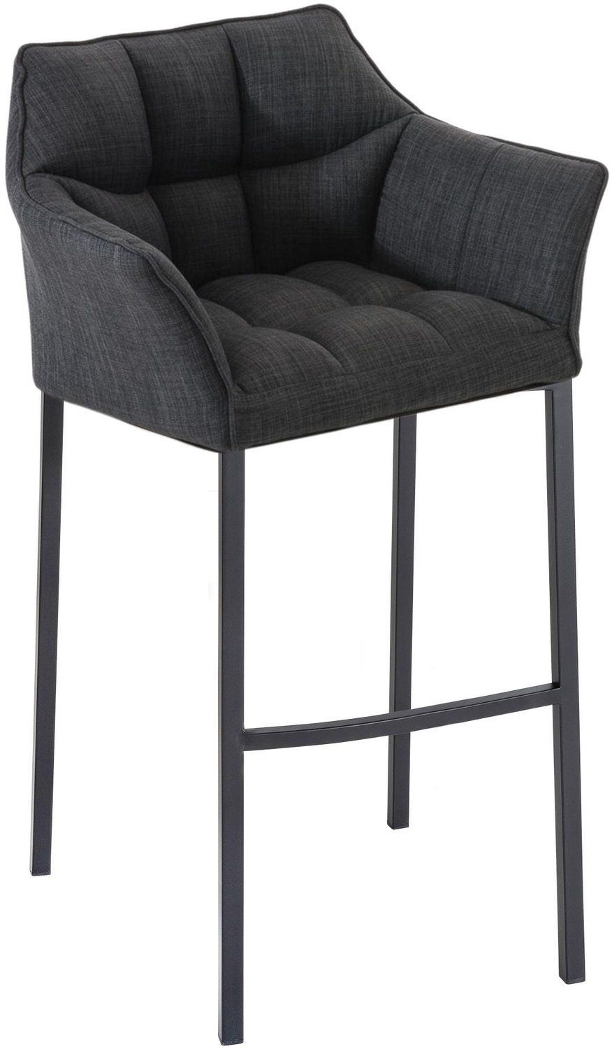 Luxe Comfort Barkruk - Stof - Donkergrijs zwart/donkergrijs