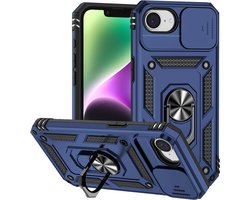 Telefoonhoes voor iPhone 16E / SE 4 - Dubbellaags schokbestendig - 360° draaibare cameradekking - Militaire bescherming - ShopVlot