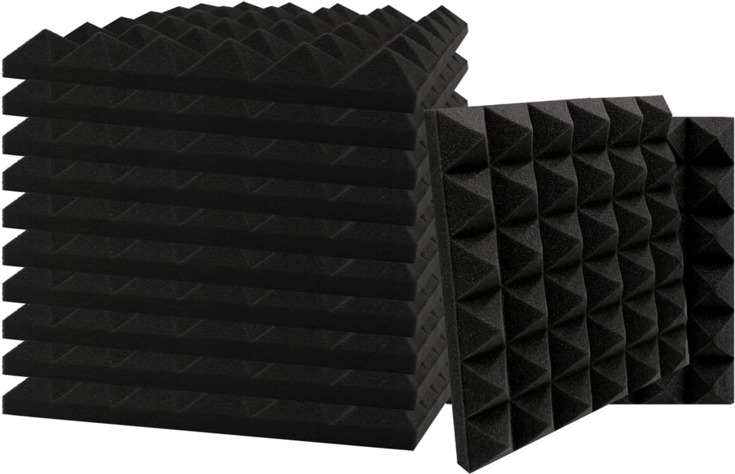Akoestische geluiddempende panelen 30cm - 12 stuks - Zwart - Verminder echo en galm - ShopVlot