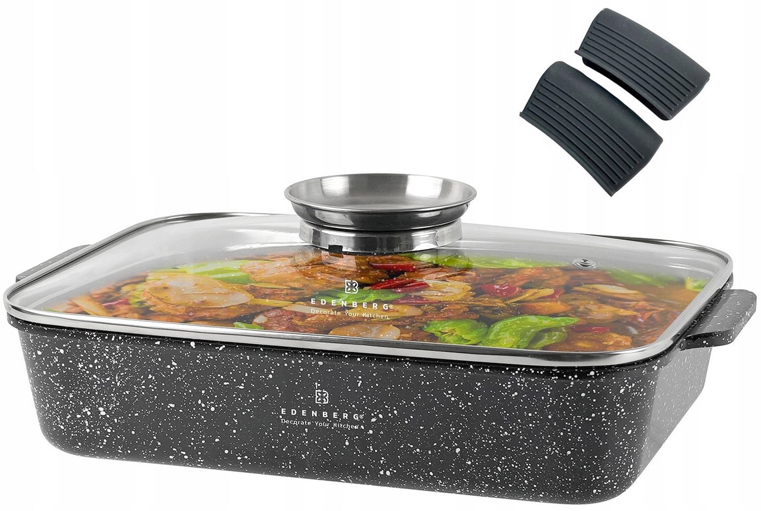 Edenberg Marmite 3.2L Non-Stick met Aroma Knob & Siliconen Handvatten