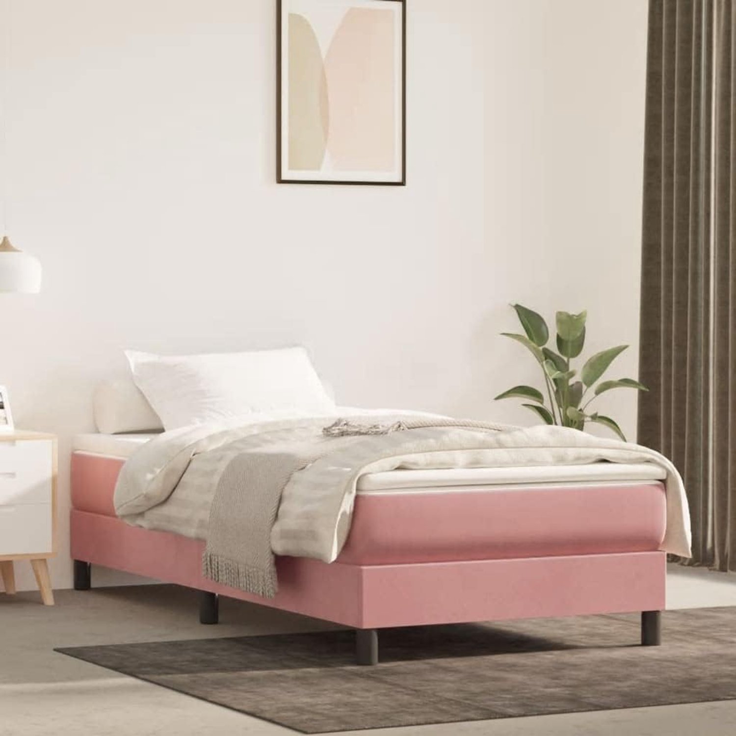 Pocketvering bed roze 80x200 cm