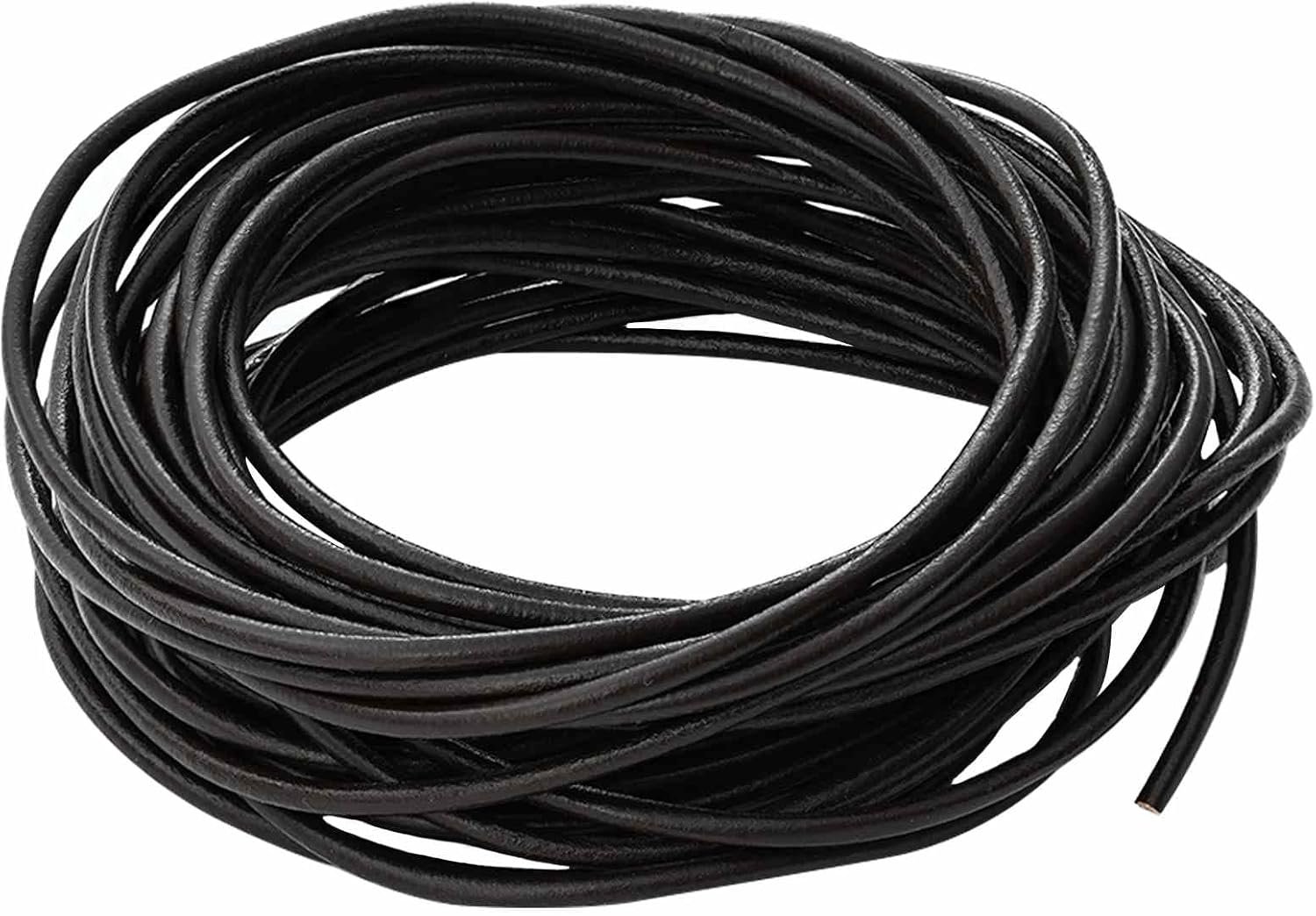 Leren koord, rond knutselband, donkerbruin, 2,5 mm x 5 m