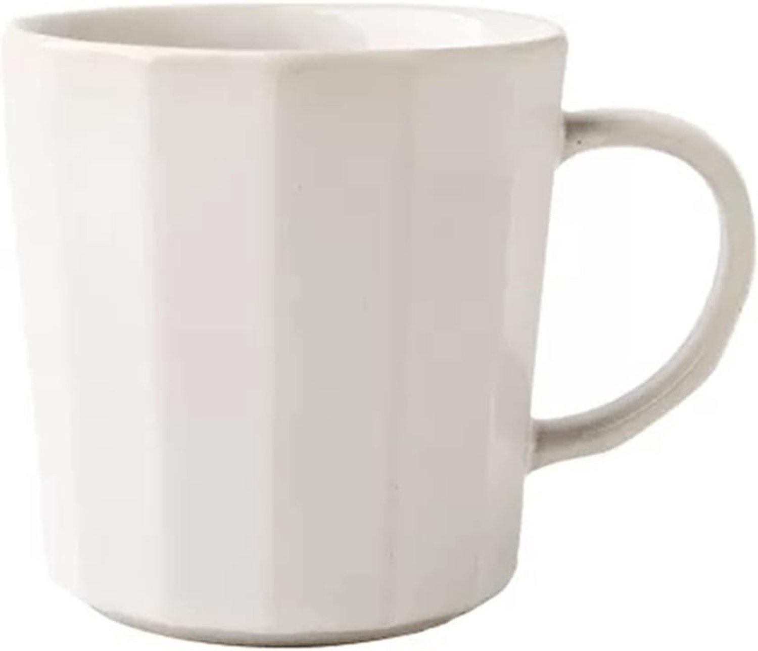 Bekers 425 ML Retro Puur Wit Verticale Graan Keramische Koffiekopje Thuis Gepersonaliseerde Grote capaciteit Mok Kantoor Creatieve Theekop Kopje koffie drinken