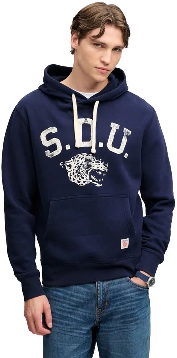 Superdry Athletic Essentials Hoodie Heren Hoodies Marineblauw