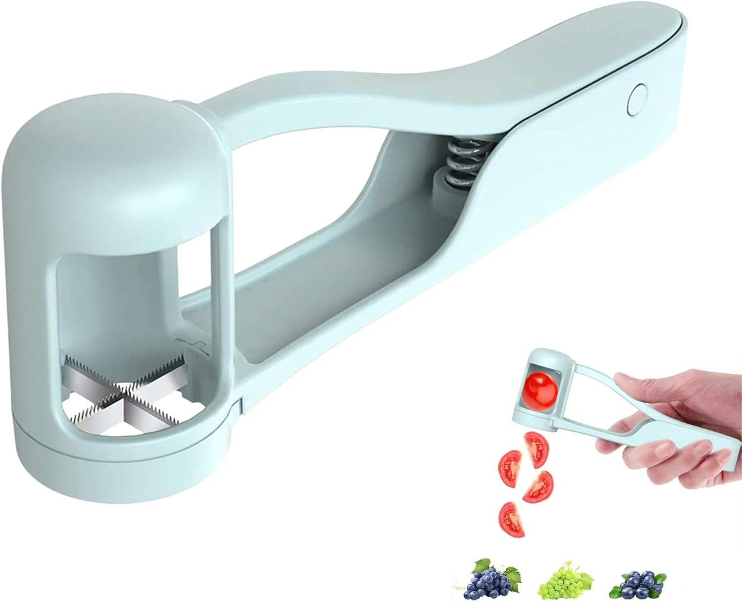 Fruit- en Groentecutter voor Peuters - RVS Grape, Tomaat, Aardbei en Salade Snijder - Keukenaccessoires voor Eenvoudig Snijden