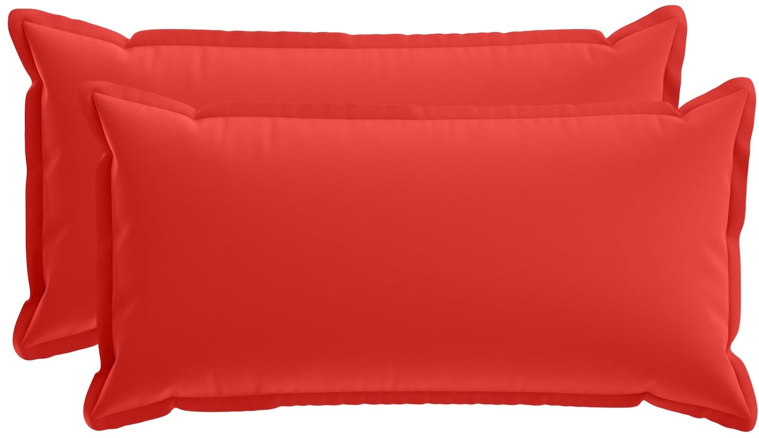 vidaXL Dekenkussen - 2 - st - HOUTEN - Rood - 40 - x - 70 - cm - Polyester