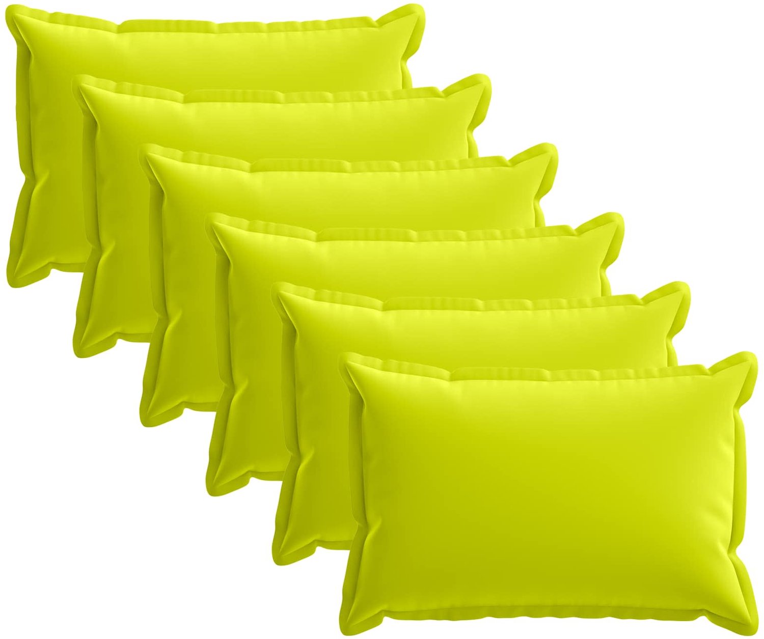 vidaXL Dekenkussen - 6 - st - HOUTEN - Heldere - Groen. - 40 - x - 60 - cm - Polyester Helder groen