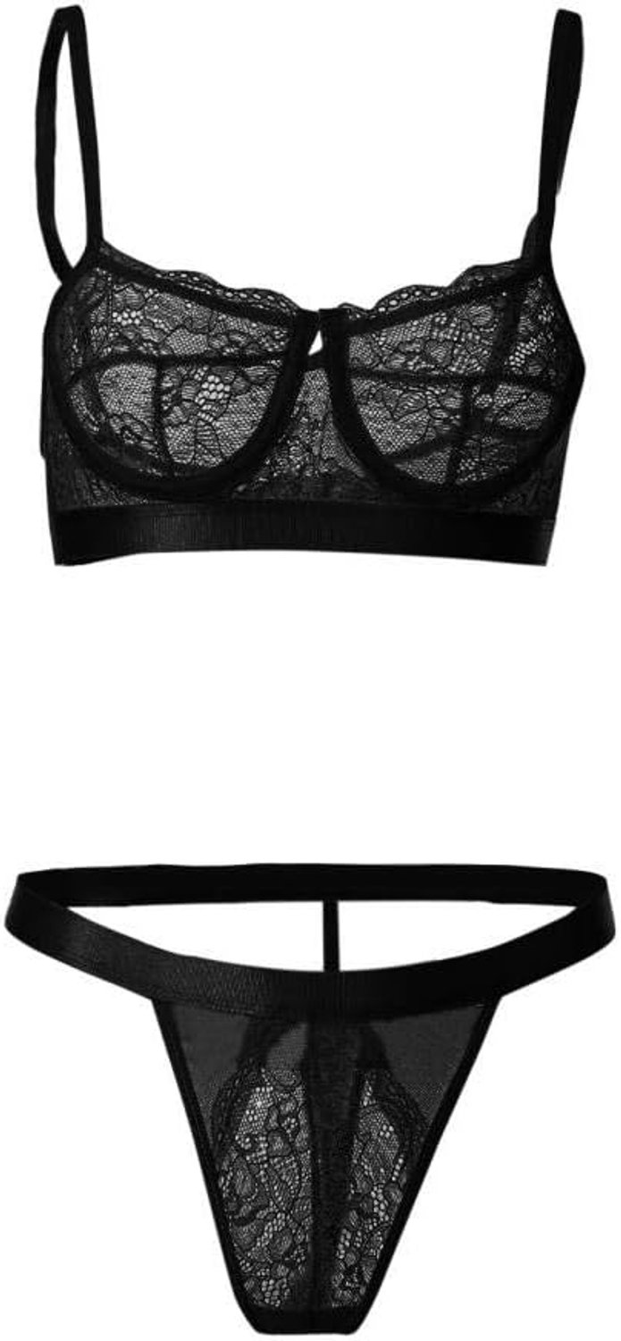 Nachtkleding kant lingerie nachtjurk lingerie sexy jurk met string voor damesVrouwen Sexy Lingerie Bh Broek Ondergoed Set Nachtkleding Ondergoed Nachtkleding Erotic-A_L