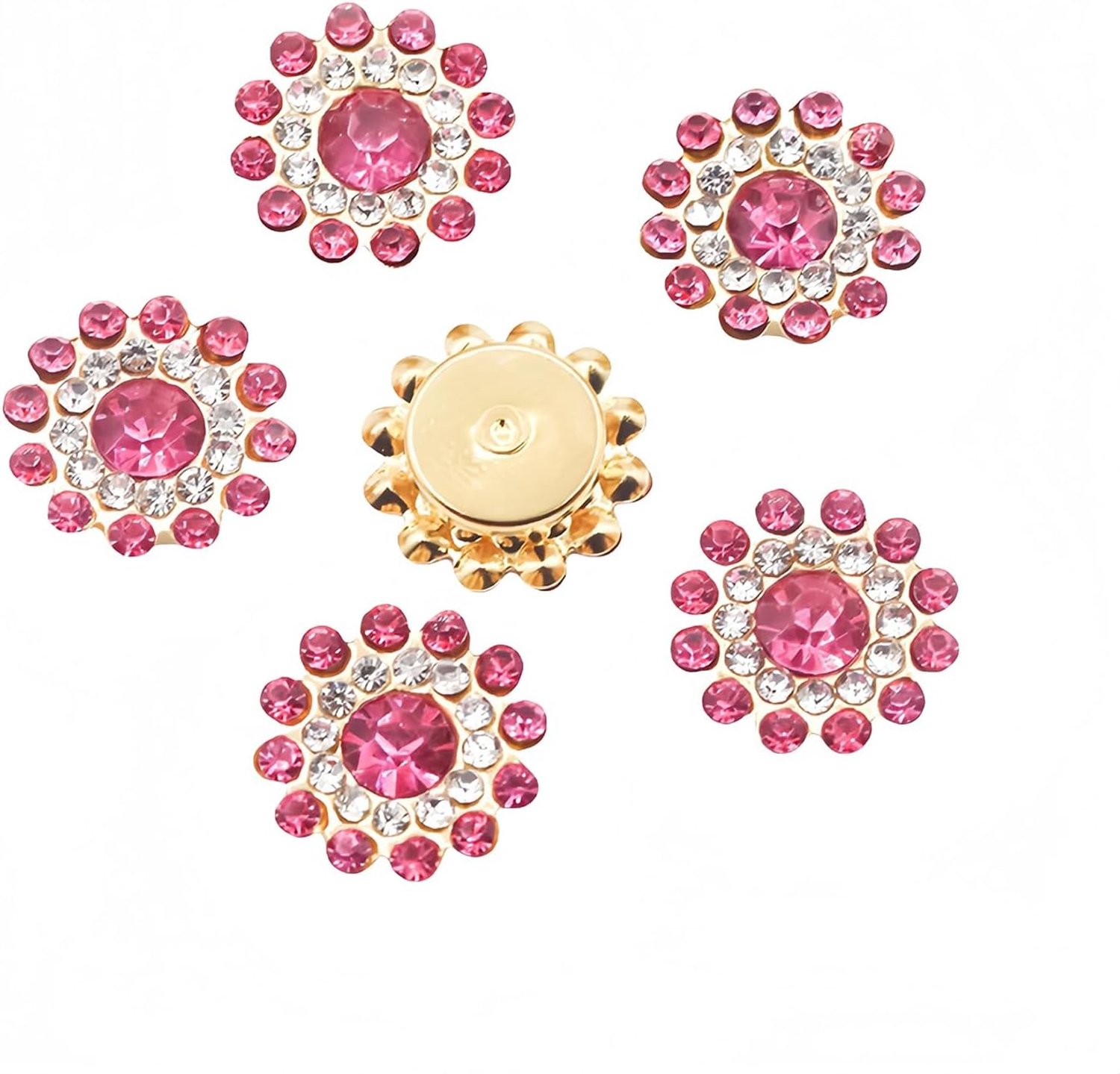 10 stuks 14mm zonnebloemvormige rhinestone klauwknopen kristallen glazen steenknopen voor kledingdecoratie naaiknopen kleding DIY accessoires