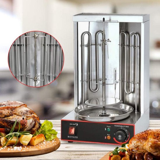 Grillrooster, opzetgrill, elektrische Kebab grill, afneembare automatisch draaiende grillschaal, elektrische grill, vermindert rookochemicaliën, vermindering van — afbeelding 3