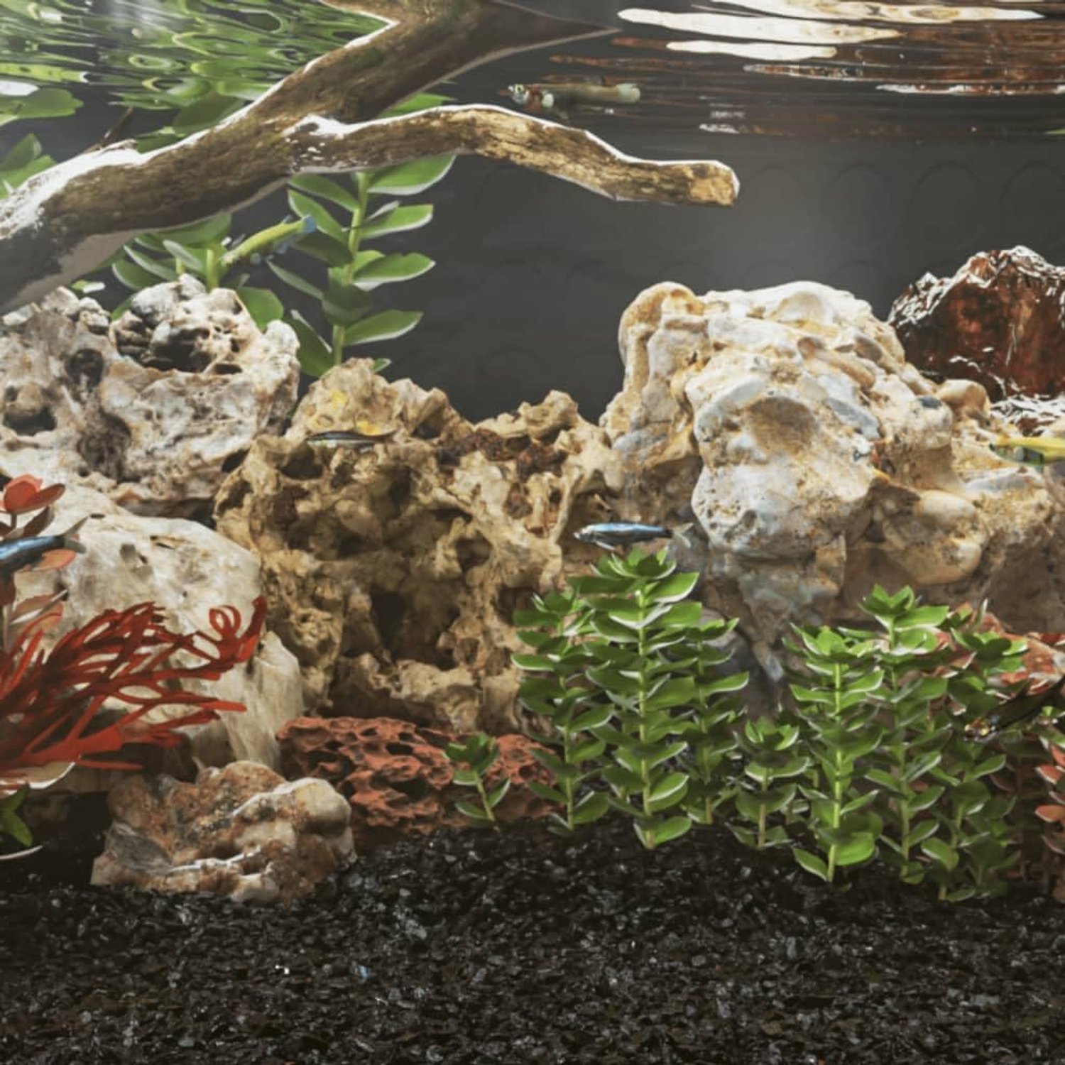 25 kg aquariumdecoratie, 5-30 cm bruine rotsen