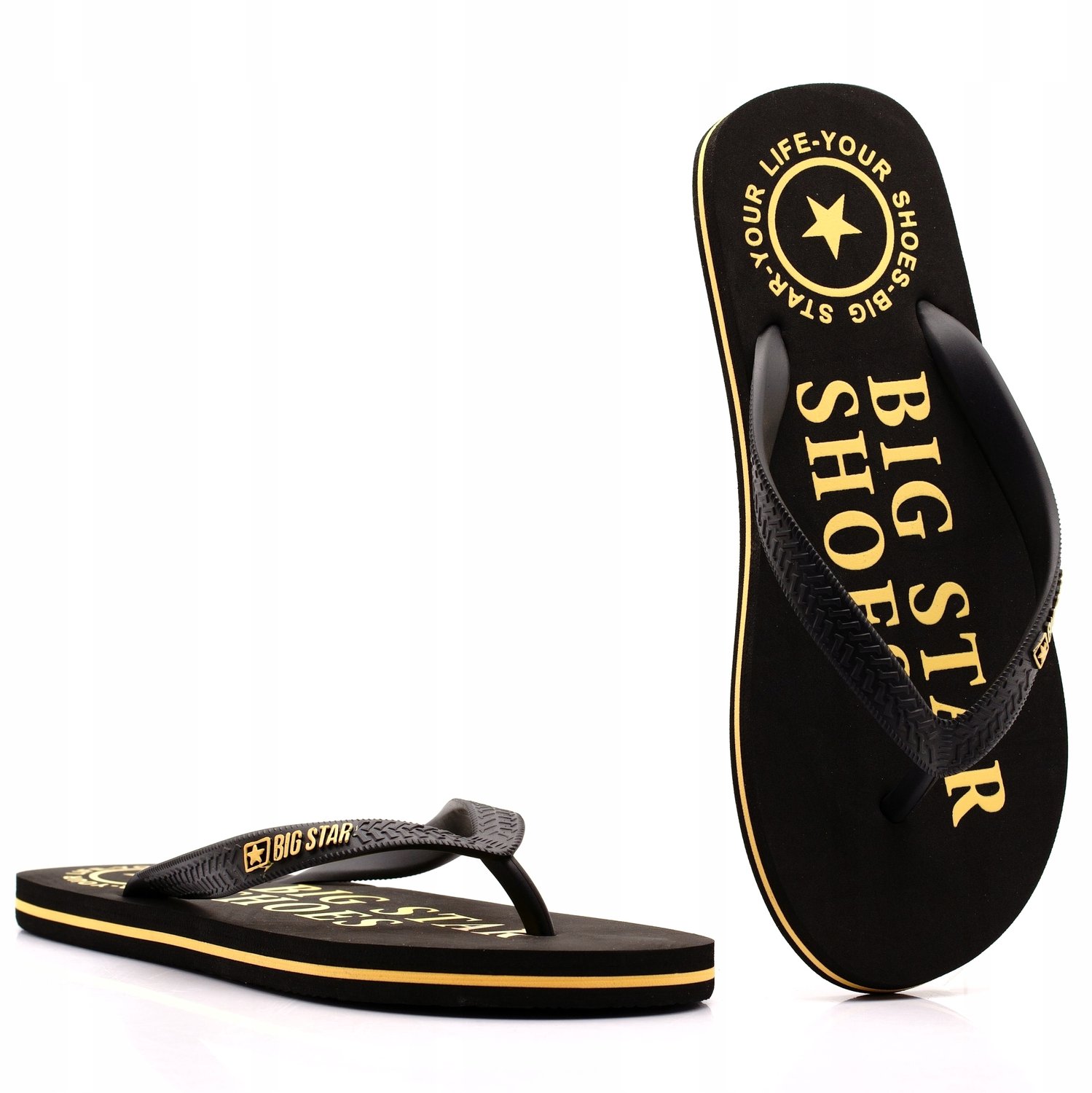 BIG STAR Heren Slippers - Lichtgewicht EVA Schuim, Zwart, Maat 42