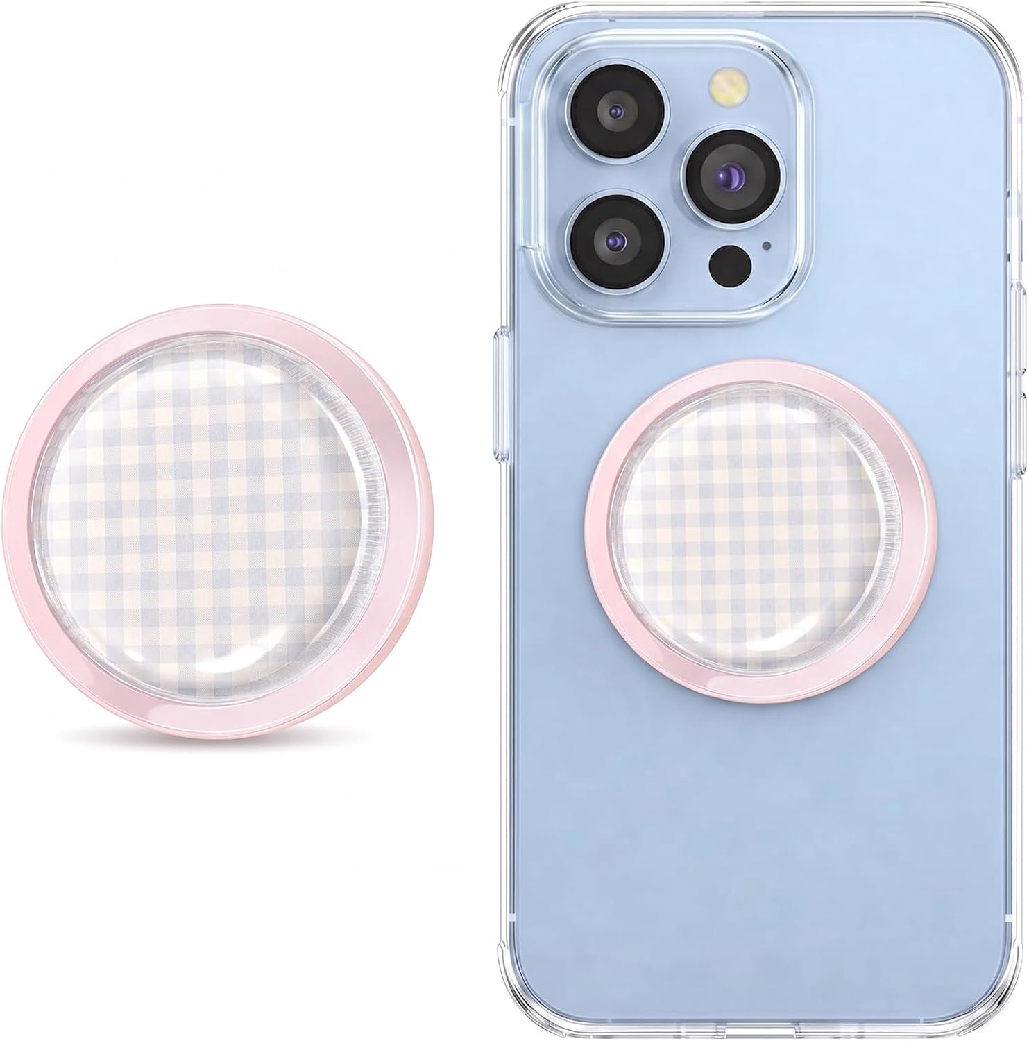 Houder, opvouwbaar, met handgreep, magnetische ring voor smartphone, iPad, tablet, compatibel met e-reader, 8 inch, boeken voor e-readers, paars