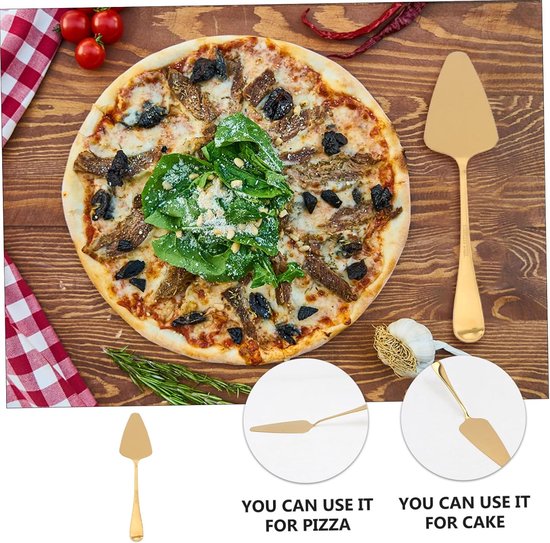 2 stuks Roestvrijstalen Pizzaschep met Fijn Getande Snijkant Multifunctionele Cakeschep voor Moeiteloos Snijden Serveren Ergonomisch Ontwerp Gemakkelijk Schoon Te Maken — afbeelding 3