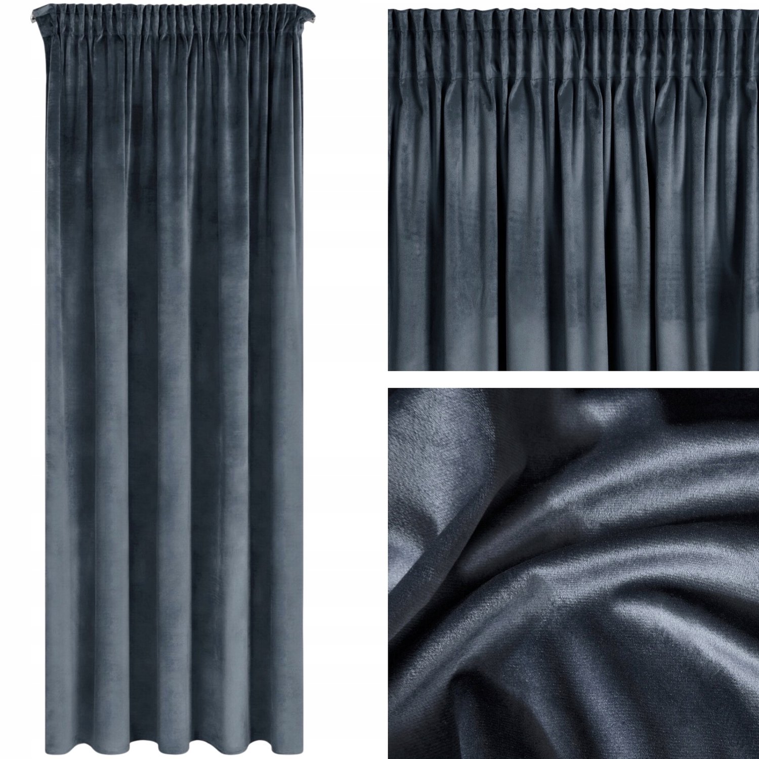 Nadine Velours Gordijn 140x270cm - Donkerblauw