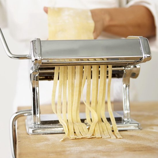 Handmatige pastamachine van roestvrij staal, 7 instelbare dikte-instellingen, pastamachine met 2 snijkanten, voor verse spaghetti noedels lasagne — afbeelding 2