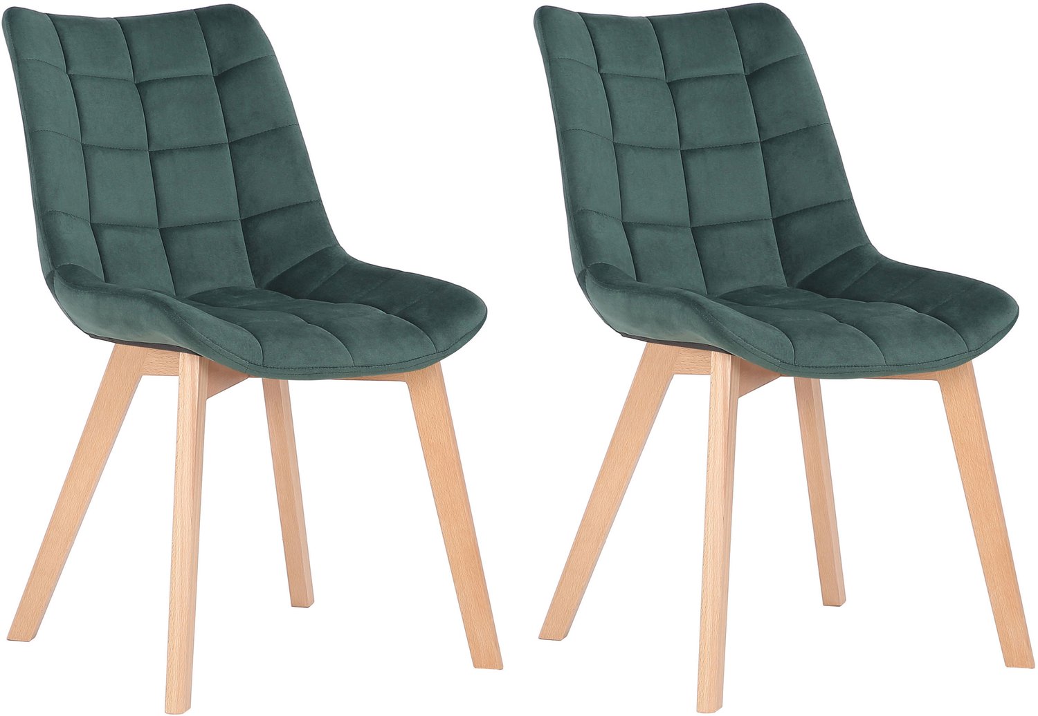 Luxe Comfort Eetkamerstoelen - Set van 2 - Fluweel - Groen
