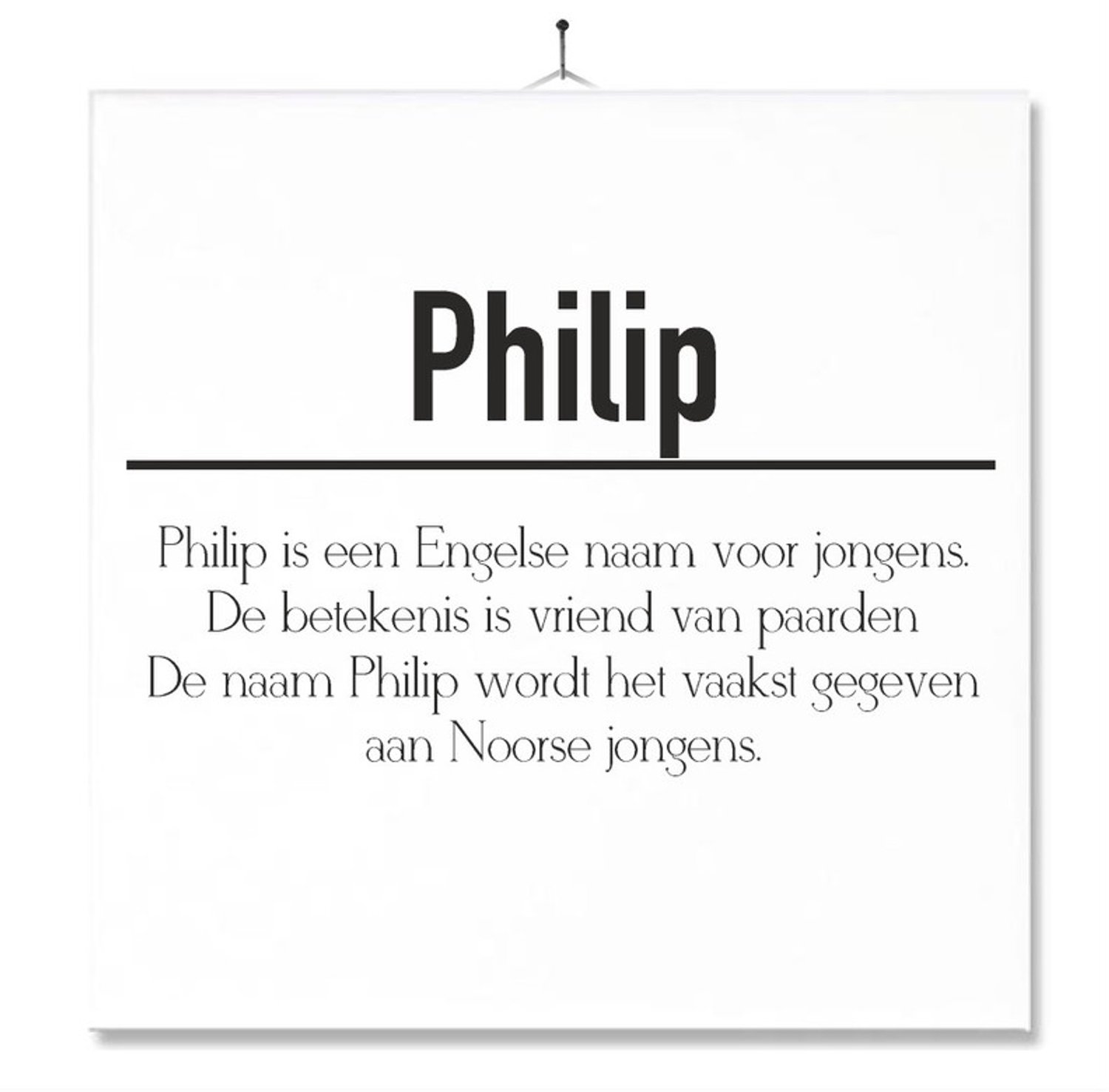 MC Living Tegel Met Opdruk | Betekenis | Kado | Cadeau | Met Naam - Philip Multi-Color