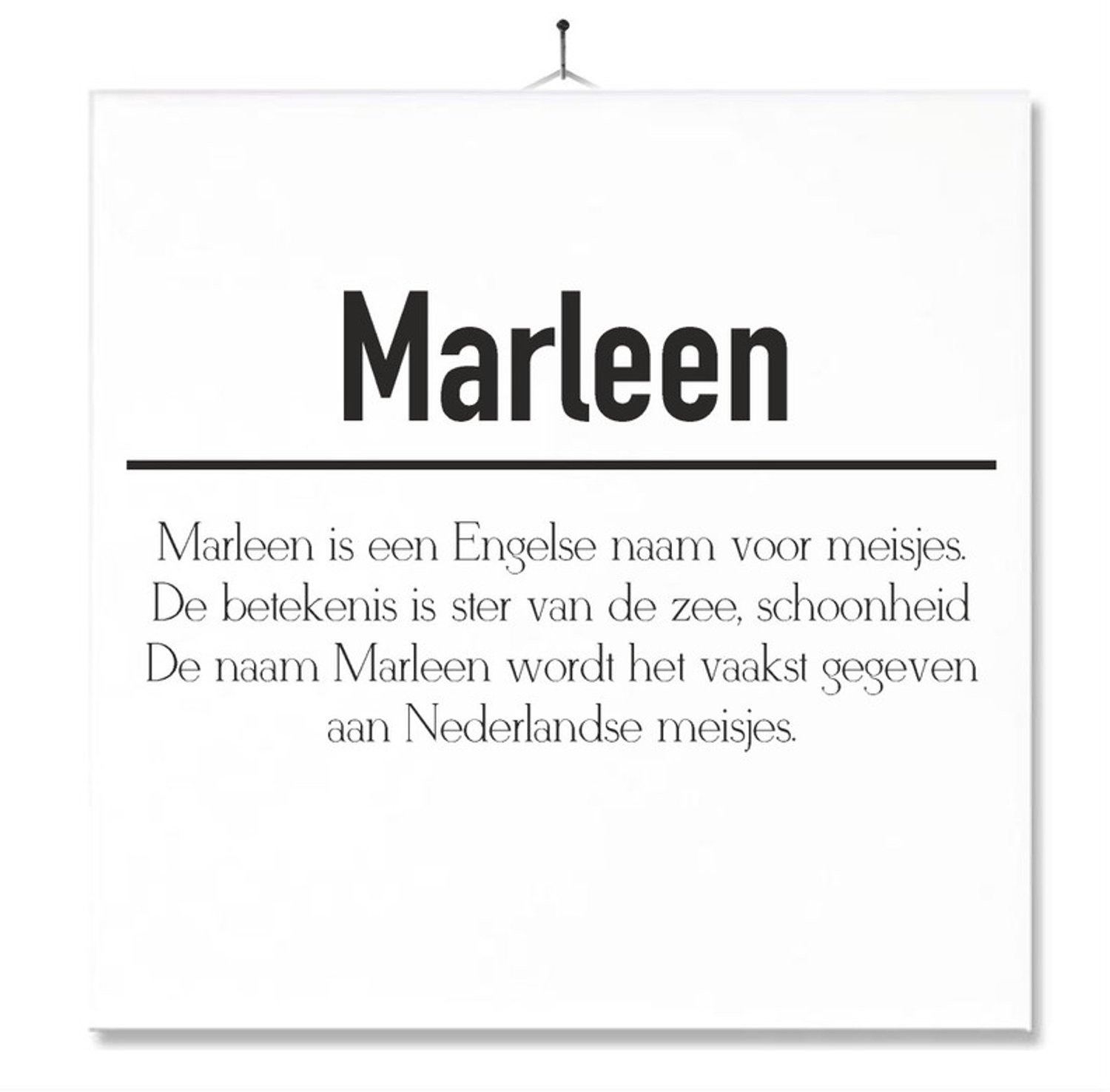 MC Living Tegel Met Opdruk | Betekenis | Kado | Cadeau | Met Naam - Marleen Multi-Color
