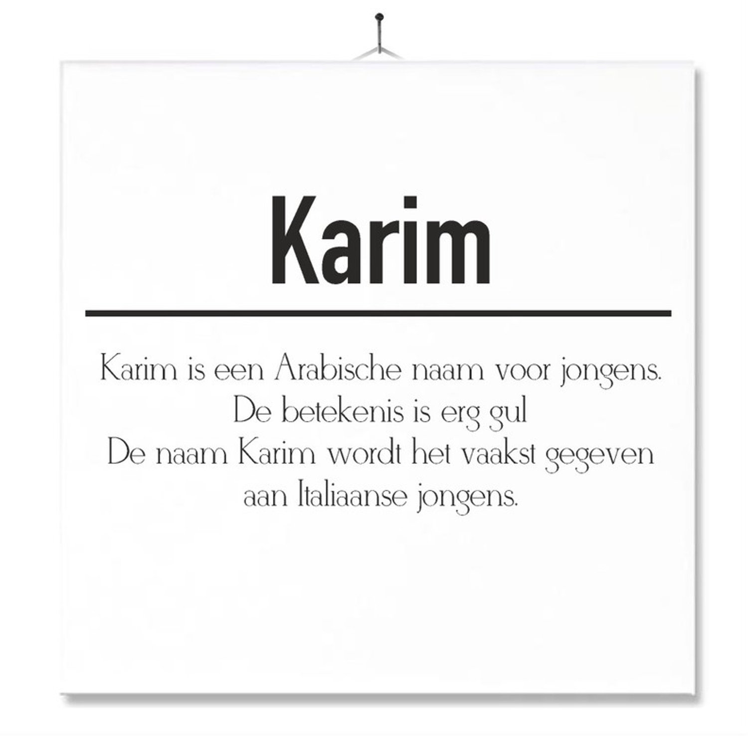 MC Living Tegel Met Opdruk | Betekenis | Kado | Cadeau | Met Naam - Karim Multi-Color