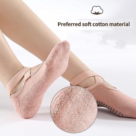 Sogiol® 4-Pack Yoga Sokken Antislip Dames - Gripsokken Pilates Yogasokken - Ademende Fitness- en Danssokken - One Size - voor dames en meisjes — afbeelding 2