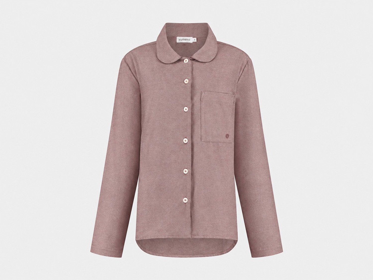 Yumeko pyjamashirt dames flanel mauve chambray m
