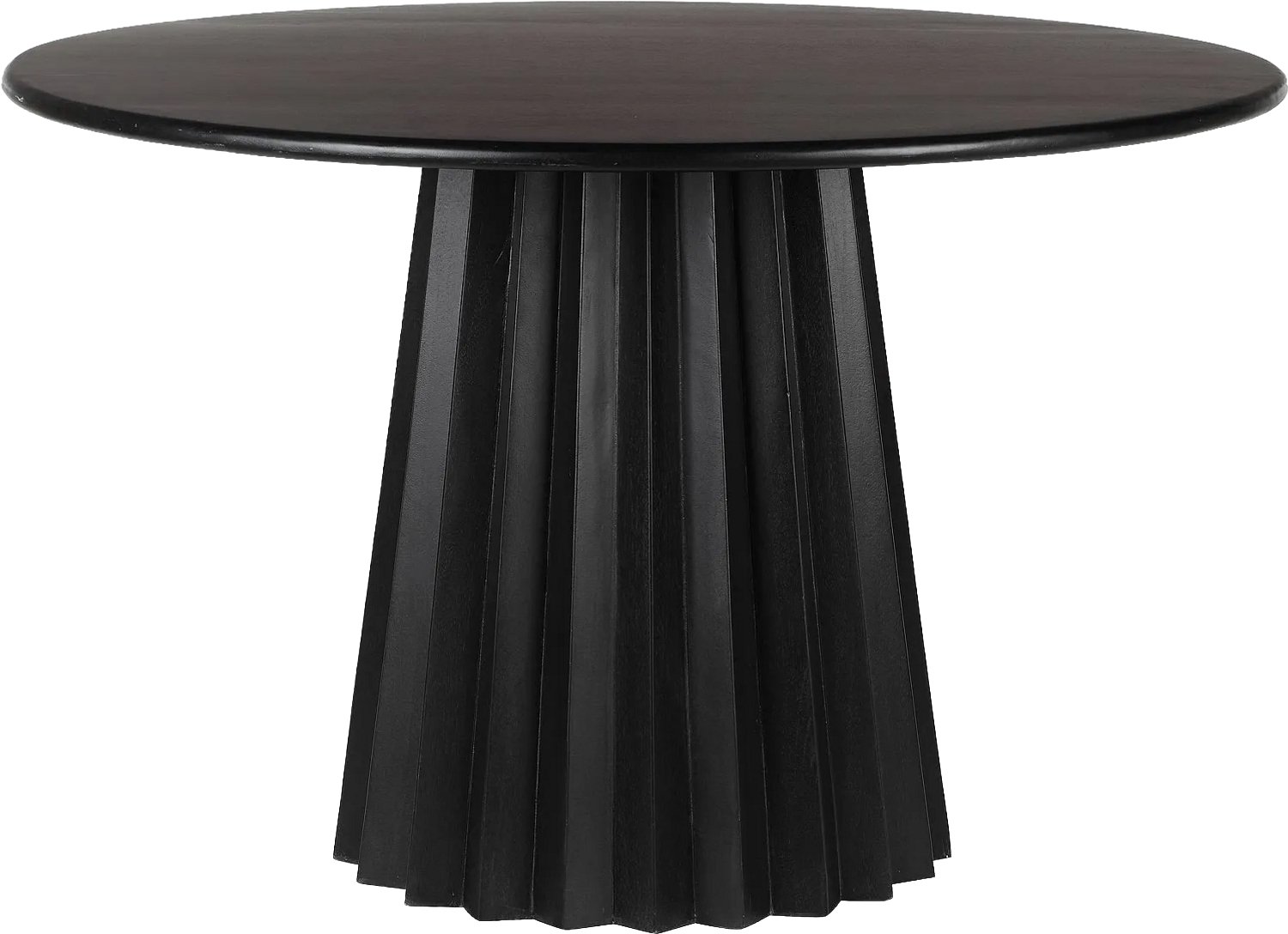 Goossens Eettafel Felicia - 140 x 76 x 140 - mango - zwart - rond - 4 personen mango zwart soft touch lak