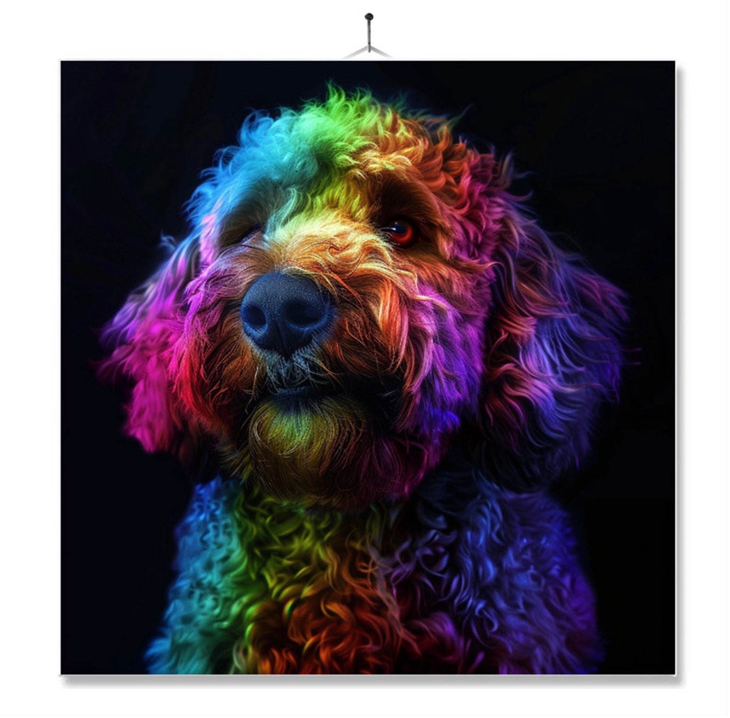 MC Living Tegel Met Opdruk | Geschenk | Dier | Regenboog | HD | Labradoodle Ontwerp 1