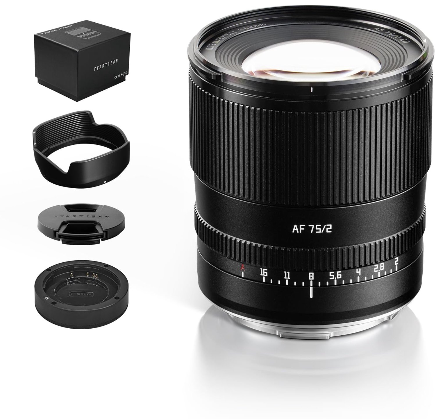 Lens 75 mm F2 AF - Full Frame - Portretfotografie - Autofocus - Zwart - Grote diafragma voor helderheid - Portretlens