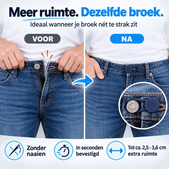Knoopsgat Verlenger - Set van 28 Stuks - Broekverbreder - Knoopsgaten Elastiek - Knoopsverlenger - 15-18 MM — cadeau in Cadeau-ideeën - foto 6