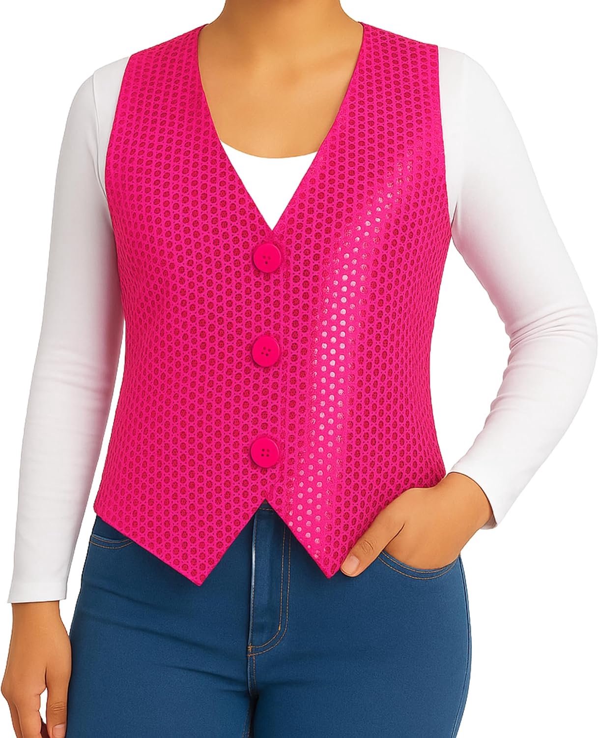 Paillettenvest voor kinderen, unisex, voor dans, theater, shows, feesten en kostuums