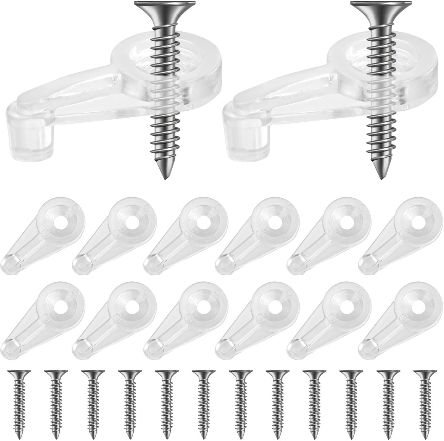 Set van 52 Glasdeuren Bevestigingsclips met Schroeven