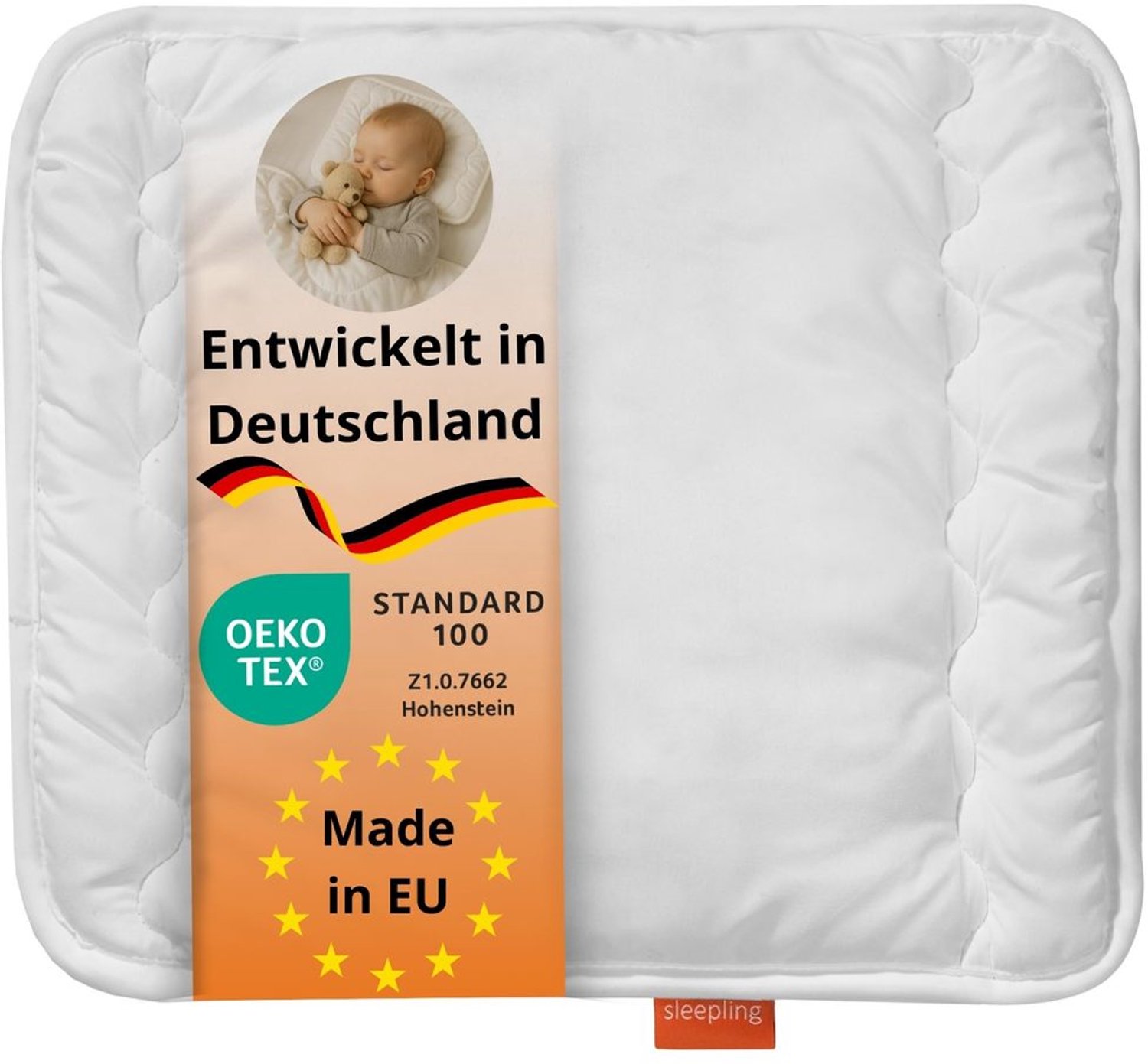 Plat Hoofdkussen voor Baby 35 x 40 cm, Wasbaar op 60 graden