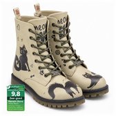 GOBY - Black Cat Enkellaarsjes – Damesboots – Handmade – Premium Kwaliteit – Maat 41