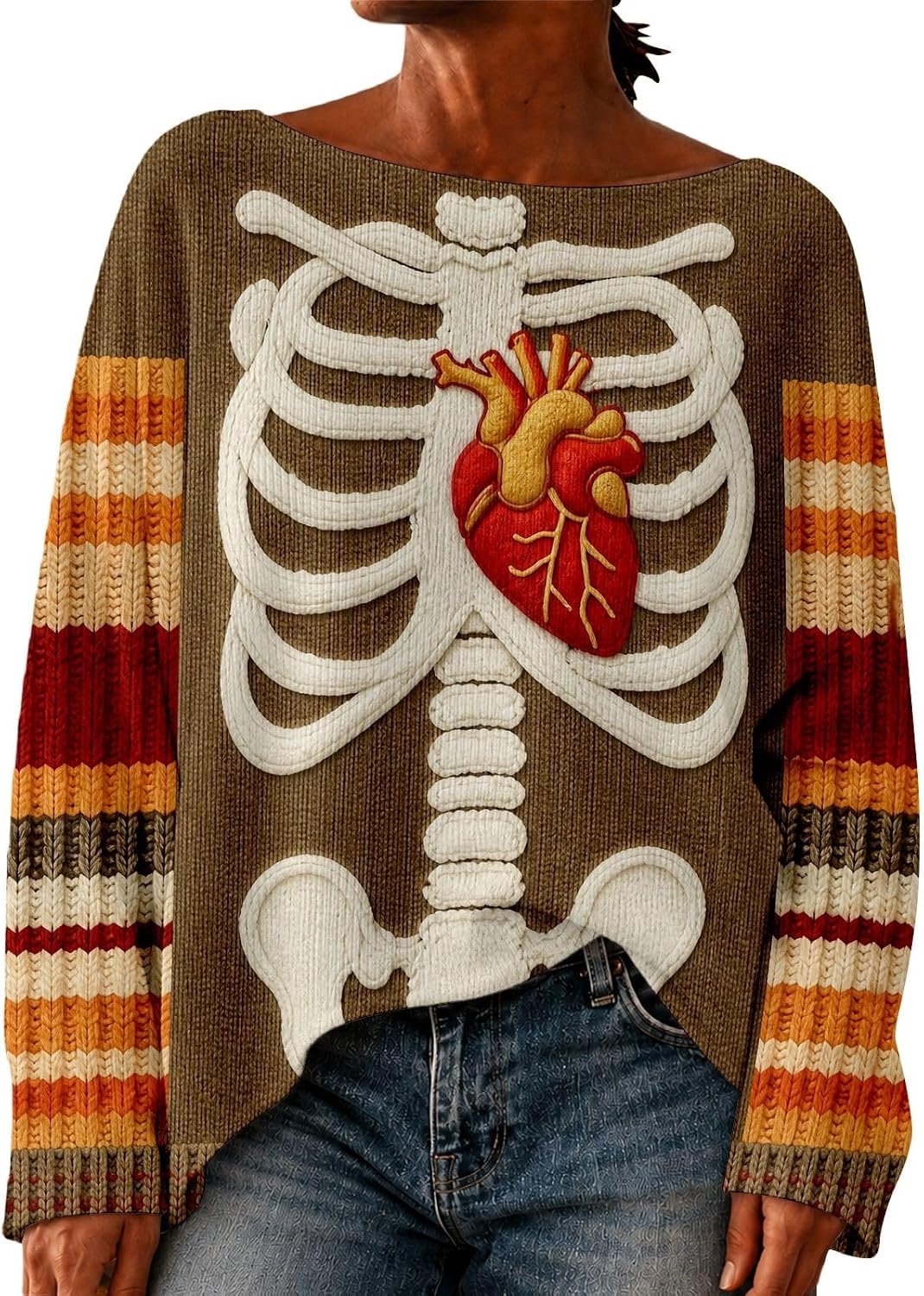 Trui met skeletprint