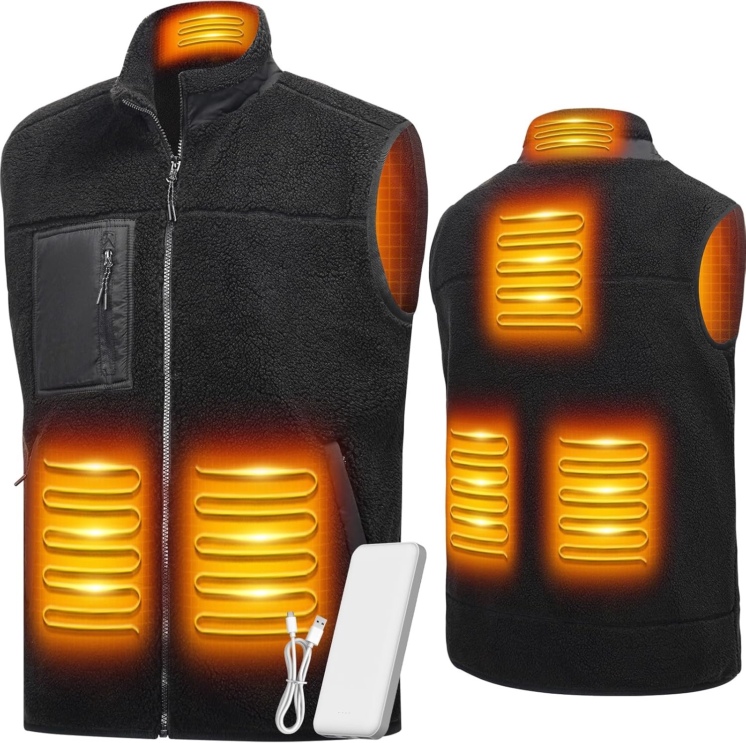Verwarmingsvest met 6 zones en 3 temperatuurstanden