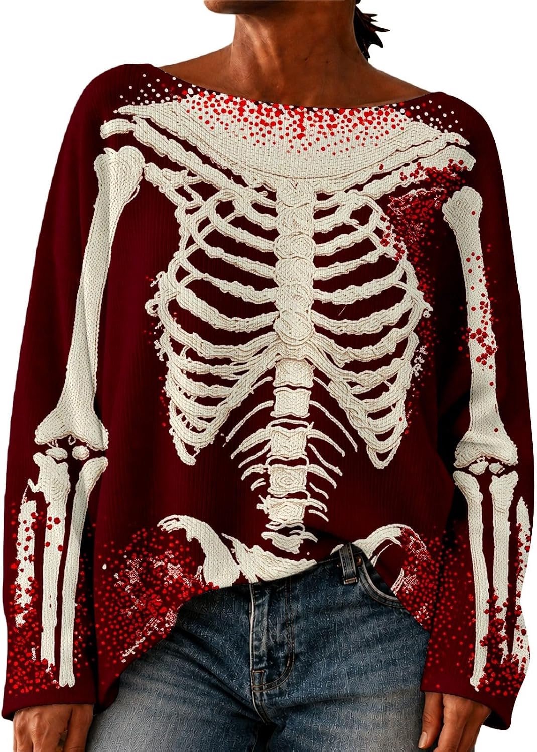 Trui met skeletprint