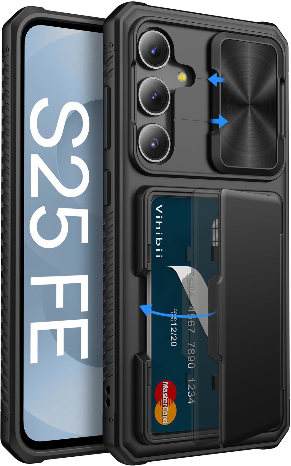 Samsung Galaxy S25 FE Hoes met Kaartsleuf - Schokbestendig - Zwart
