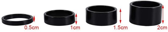 Fiets Headset Spacer - Aluminium - Voorstam Vork - 5mm/10mm/15mm/20mm - Mountainbike - Rood - Perfect voor Fietsaccessoires — afbeelding 3