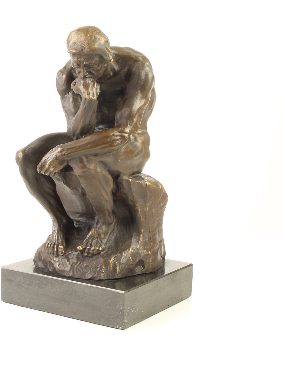 Moritz Design Bronzen Beeld De Denker – 30,5 cm – Op Marmeren Sokkel – Decoratief Kunstbeeld – Sculptuur – Woondecoratie – Cadeau bronce