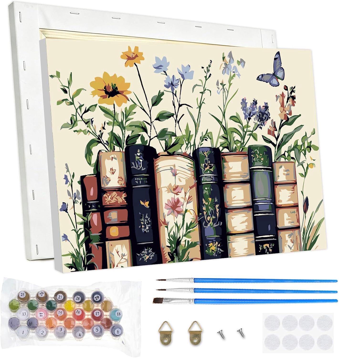 Schilderen op nummer 20 x 30 cm - bloemenschilderij met lijst - DIY schilderkit voor thuis - creatief ontspannend m-winkel - m-winkel