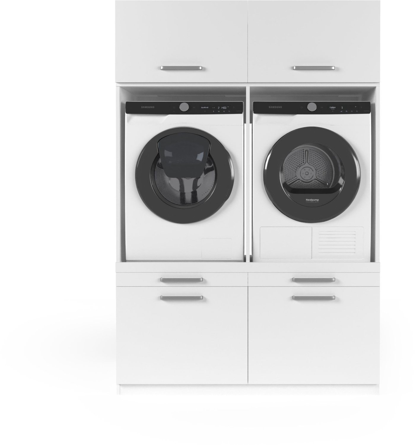 Wasmachine Kast Budapest - Stijlvol Wit Ontwerp - Eenvoudig te Monteren