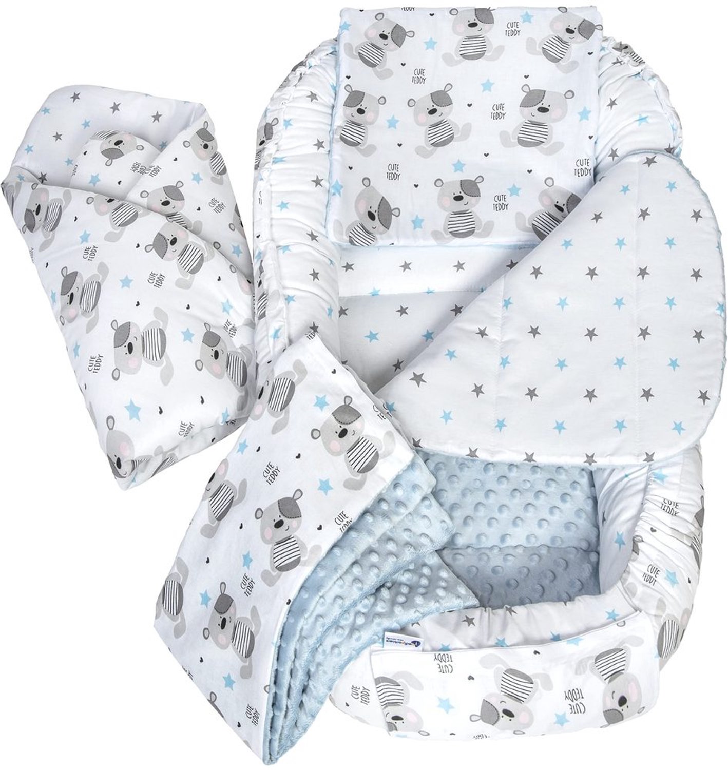 5-Delige Babynest Set met Verwijderbare Inleg en Dekentje