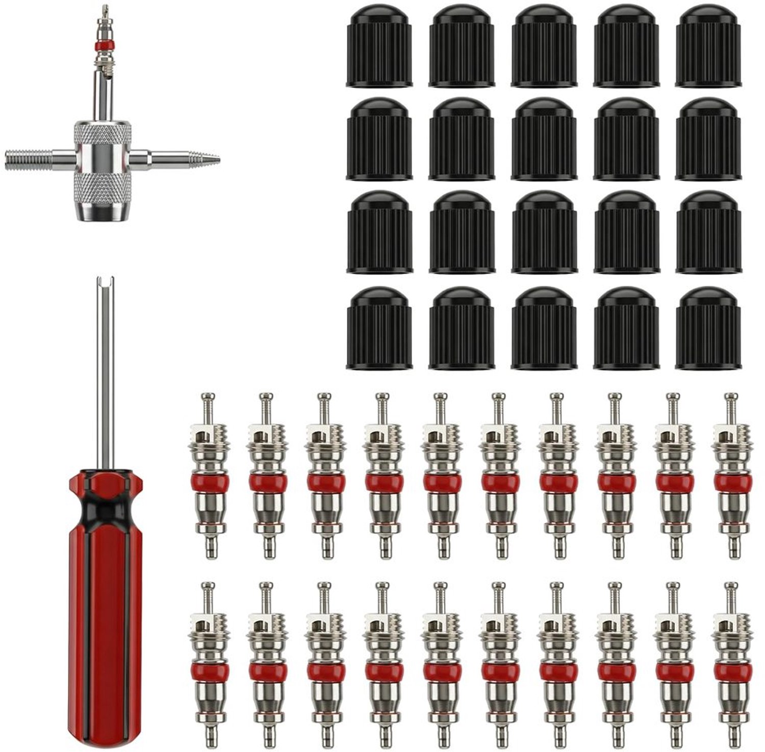 42-delige Ventieltrekker Set voor Auto, Rood