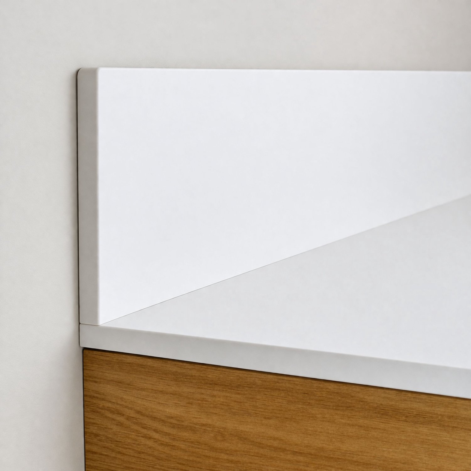 KOLM - HPL Wastafelblad - 70,5 × 47 cm - Sneeuwwit - Met spatwand van 18 cm