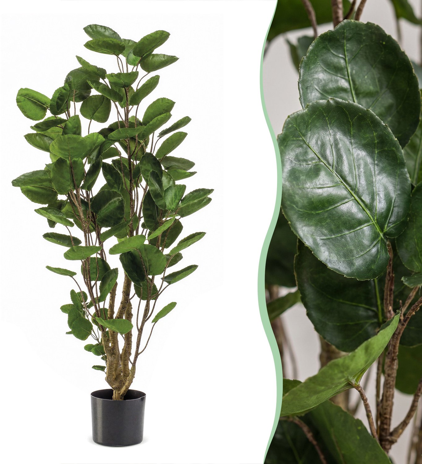 Green Boutiq Kunstplant - Colocasia Pink China - Olifantsoor - 130 cm Groen