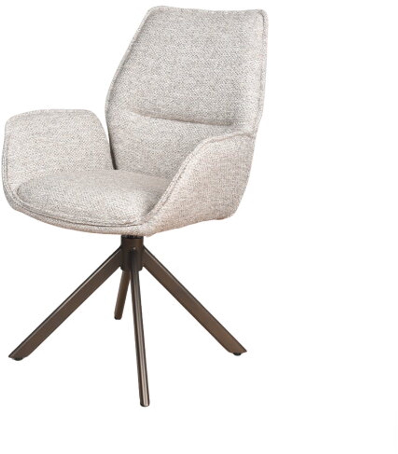 Moods Collection Eetkamerstoel London draaibaar Venus anodic bruin - Be great nature 01 Beige